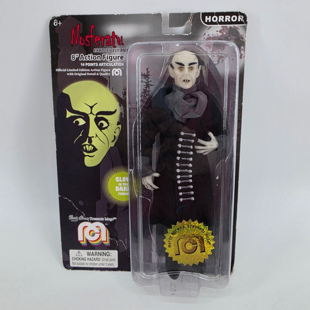 Nosferatu Mego Action Figure Vintage Style Glow in the Dark 8 inch Horror 2019